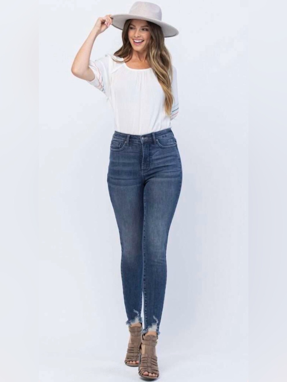 Judy Blue JB88425 Mid-Rise Skinny Jeans in Dark Denim 11/30 - Picture 5 of 12